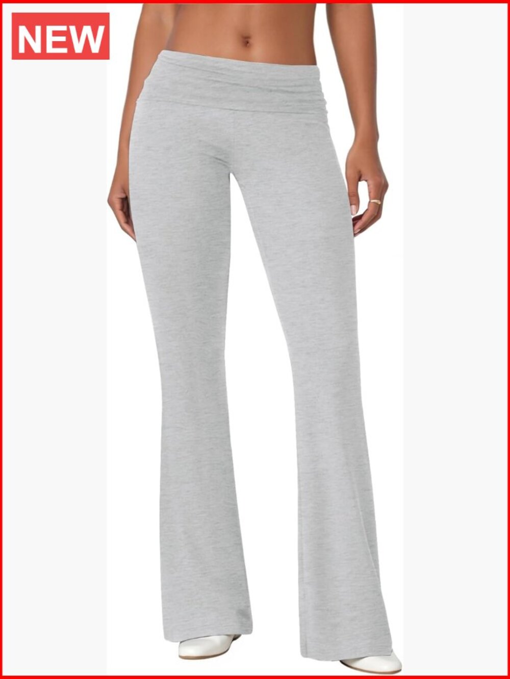 Flare Leggings for Women Fold Over Yoga Pants Bell Bottom Lounge Casual